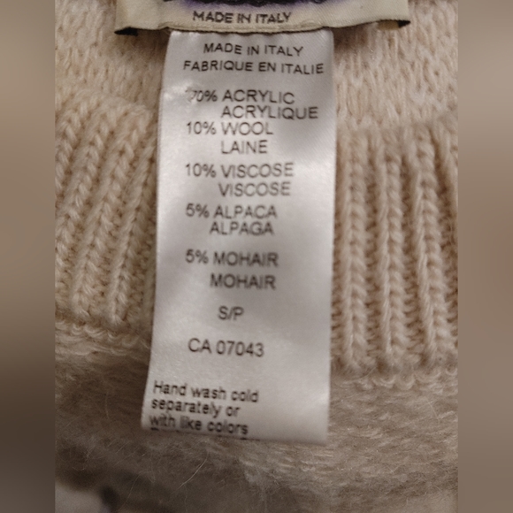 Cocogio Made in Italy Neutral Mohair and Wool Sweater - Picture 5 of 7